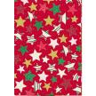 Karton 50x70 cm 300 g hvězdy, červený